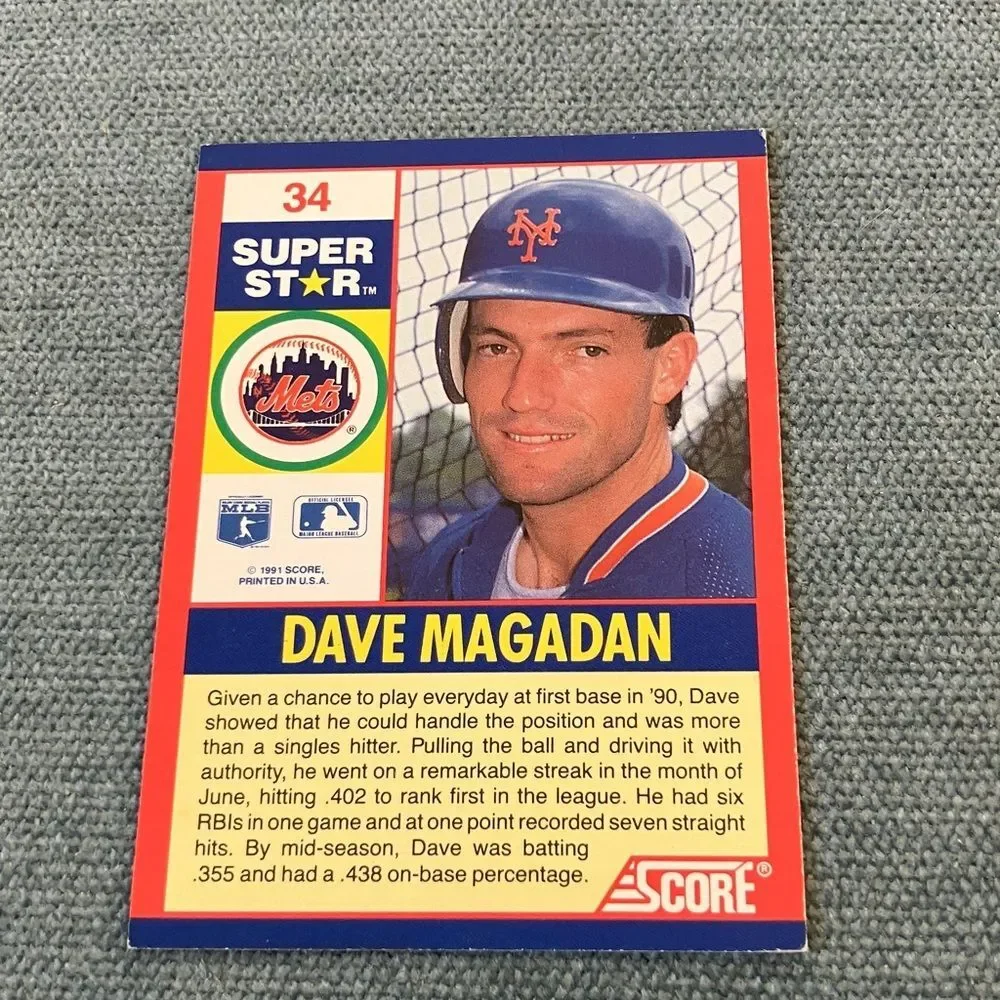 1991 Score New York Mets Baseball Card Trading Card